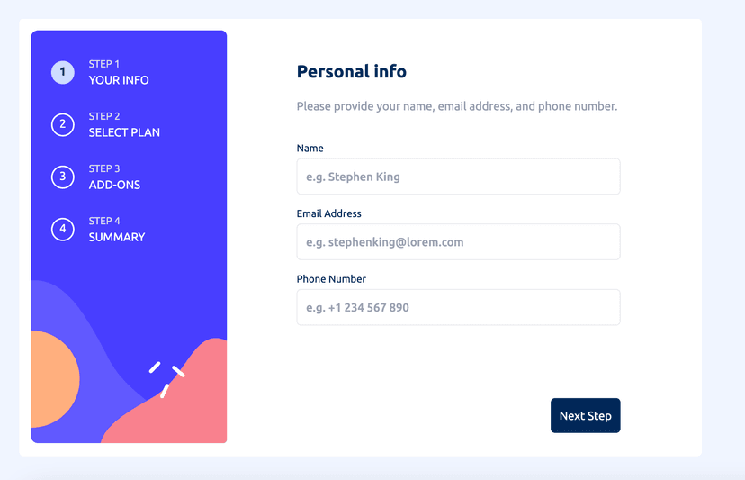 Preview of Multi-step form