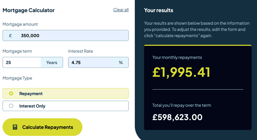 Preview of Mortgage Calculator